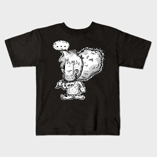 Stoneage caveman Kids T-Shirt by llote